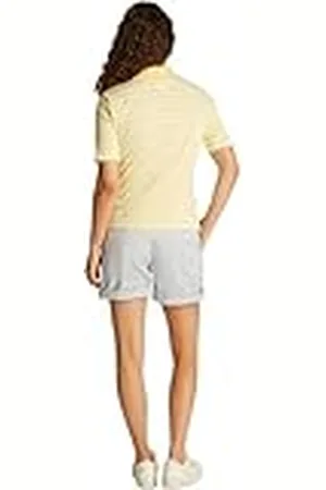 Tommy Hilfiger Polo de Manga Corta para Mujer Regular Fit, Multicolor (Citronella/ Ecru Stp), M