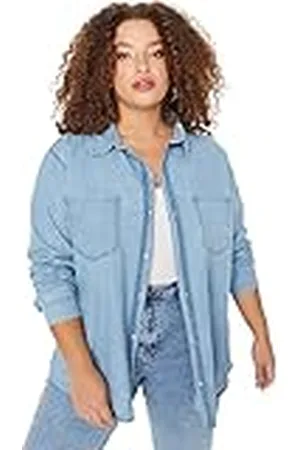 Trendyol Tbbaw23ax00018 Camisa de Talla Grande, , 80 para Mujer