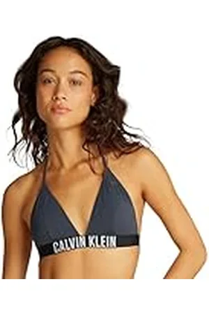 Calvin Klein Top de bikini Mujer Triangel Neckholder, Azul (India Ink), XXL