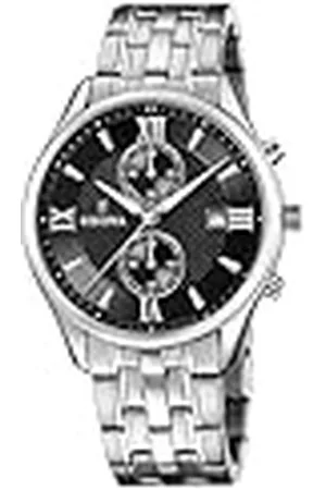 Festina Reloj Hombre F6854/8 Timeless Chronograph Caja de Acero Inoxidable 316l Plateado Correa de Acero Inoxidable 316l Plateado