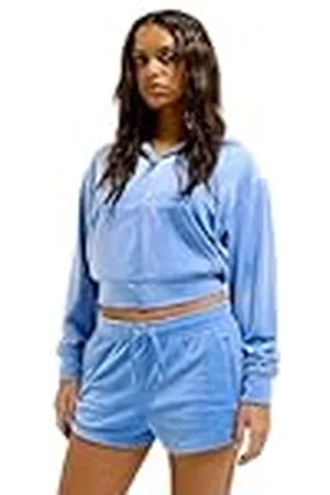 Juicy Couture Iccle Hoodie Kapuzensweatjacke, Sweatjacke mit Kapuze und Reißverschluss aus Velour in Verschiedenen Farben Sudadera con Capucha, , XL para Mujer