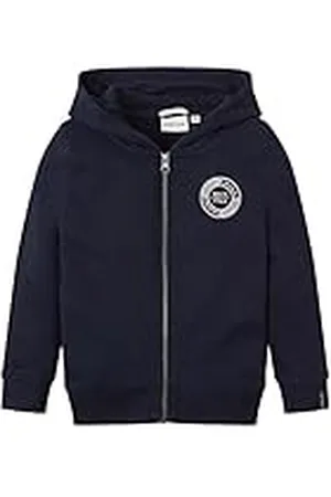 TOM TAILOR 1029979 Chaqueta con Capucha con Logotipo Impreso, 10668-Sky Captain Blue, 104-110 para Niños
