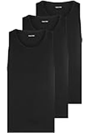 Calvin Klein Camisetas de tirantes Hombre Pack de 3 con cuello redondo, Negro (Black, Black, Black), L