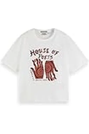 Scotch&Soda Artwork Loose Fit T-Shirt Camiseta, White 0006, XL para Mujer