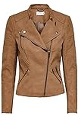 ONLY Leather Look Biker Jacket ONLAVA Leather Look Biker Jacket Toasted Coconut 34 Toasted Coconut 34