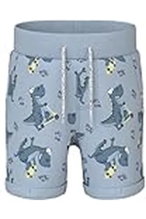 NAME IT Shorts Nmmvermo AOP Long Swe UNB F Noos-Pantalones Cortos, Azul Celestial, 98 para Niños