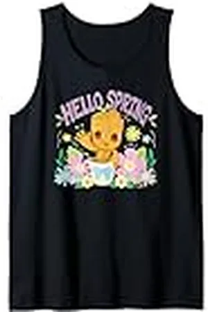 Marvel Spring Baby Groot Waving Surrounded By Flowers Camiseta sin Mangas