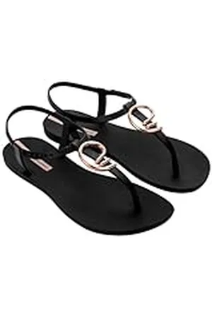 Ipanema Class Stylish Sandal Fem, Sandalias Planas Mujer, Negro, Dorado y Rosa, 40 EU