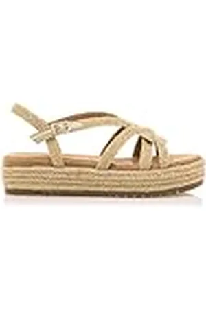 MTNG Sandalias de cuña Mujer Sandalias de cuña Amelie 51261 Mujer | Sandalias de cuña Casual | Cierre con Hebilla | 56764 | Champagne_Oro