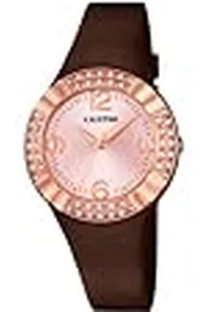 Calypso – Reloj de Cuarzo para Mujer con Rosa Esfera Analógica Pantalla y Correa de plástico de Color marrón K5659/3