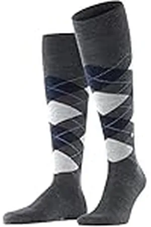 Burlington Edinburgh M KH lana largo estampado 1 par, Calcetines largos Hombre, Gris (Rock-Limelight 3194), 40/46 EU