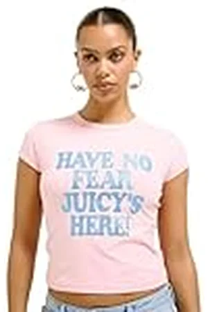 Juicy Couture Have No Fear Cap Sleeve Figubetontes Print T Shirt Top Oberteil Versch. Farben Camiseta, , M Mujeres