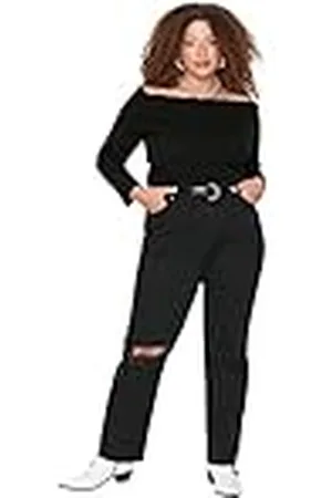 Trendyol Woman Straight Plus Size Jeans, , 72 Grande para Mujer