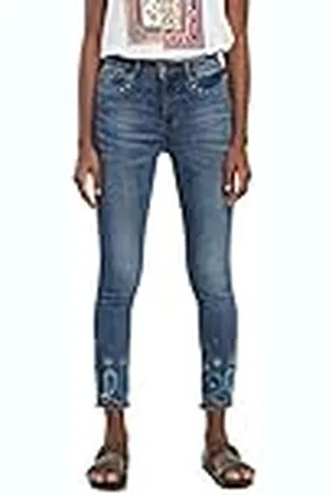 Desigual Denim_Ankle Paisl Pantalones Informales, , 25 para Mujer