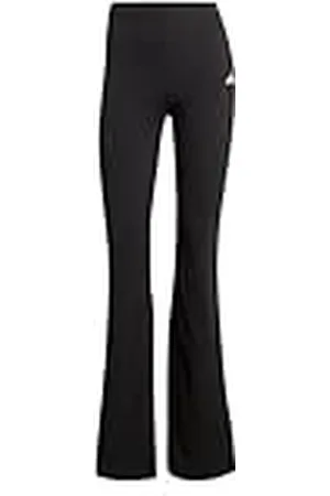 adidas Mujer Essentials Small Logo Flared Leggings, Black/White, L