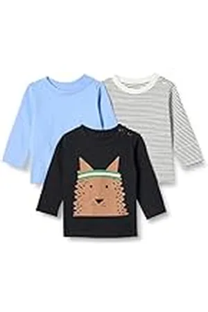 Amazon Camisetas de Manga Larga 100 % Algodón de Corte Holgado Unisex Bebés, Pack de 3, , 24 meses