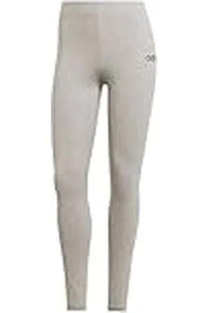 adidas Mujer Essentials Linear Cotton Leggings, Medium Grey Heather/Black, M