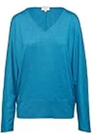 QS by s.Oliver 2156431 Camiseta de Manga Larga con Cuello en V, , 42 Mujeres
