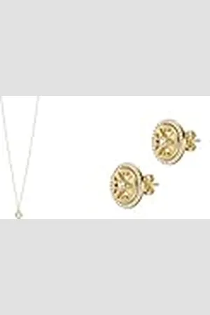 Emporio Armani Collar y Pendientes Mujer, Plata Esterlina Dorada, Set