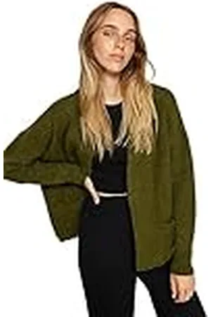 Trendyol Damen Gerade Lange Ärmel Plus Size Strickjacke Jersey de Punto, , S De Las Mujeres