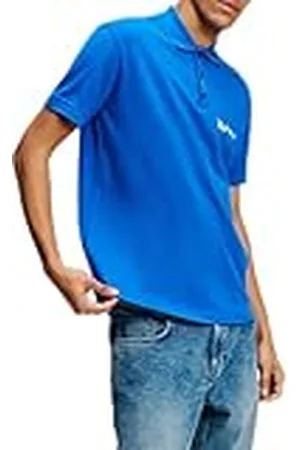 Karl Lagerfeld Regular Pique Polo Azul, XL Hombres