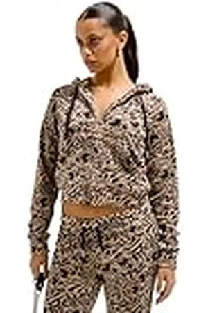 Juicy Couture Hibisc Madison Hoodie Kapuzensweatjacke, Sweatjacke mit Kapuze und Reißverschluss aus Velour in Verschiedenen Farben Sudadera con Capucha, , XL para Mujer