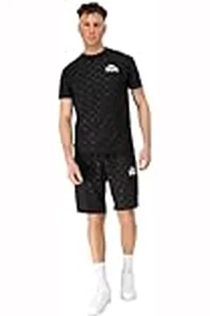 Lonsdale London PRESTWOOD - Conjunto de camiseta y pantalones cortos para hombre, ajuste normal, color negro/blanco, L