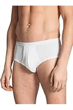 Calida Twisted Cotton Half Slip, White, Large Men