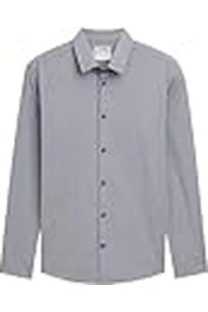 TOM TAILOR 1042668 Camisa Ajustada con Estampado Completo, 36040-Cuadros Finos en Blanco Marino, XL Hombres