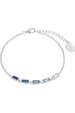 QS by s.Oliver Pulsera de plata esterlina 925 joyería del brazo de las señoras, con zirconia cúbico synth., 17+3 cm, plata, Viene en caja de regalo de joyería