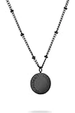 liebeskind Berlin - Collar de 45 cm de acero inoxidable con etiqueta redonda con logotipo, 47 cm, Acero inoxidable, No es una piedra preciosa