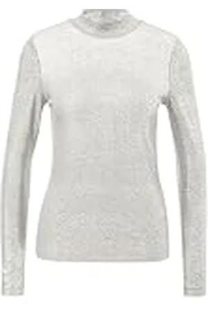QS by s.Oliver 2156422 Camiseta de Manga Larga con Cuello Alto, , 44 Mujeres