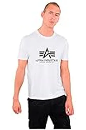 Alpha Industries Basic Camiseta, Blanco (White-09), XXL para Hombre