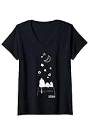 Peanuts Mujer - Snoopy Cielo estrellado Camiseta Cuello V