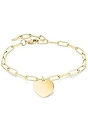 liebeskind Pulsera Berlín de 21 cm de acero inoxidable con colgante de corazón, 21 cm, Acero inoxidable, No es una piedra preciosa