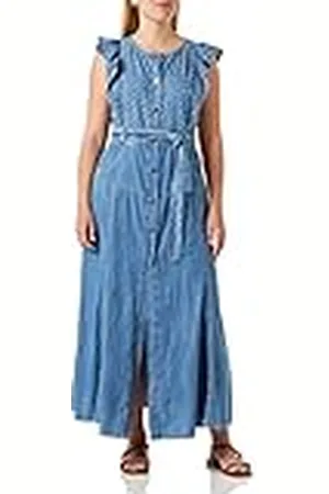 Pinko Boca Vestido Denim Ligero Logo, , 52 para Mujer