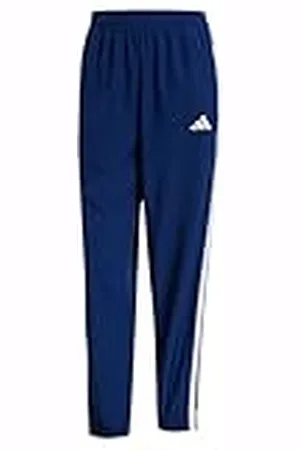 adidas Mujer Train Essentials 3-Stripes Woven Pants, Dark Blue/White, XXS