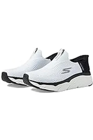 Skechers MAX Cushioning Smooth, Zapatillas Mujer, White/Black, 39 EU