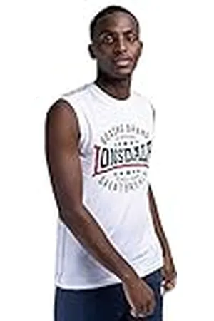 Lonsdale London Camiseta sin mangas St.Agnès Slim Fit para hombre, blanca, XXL