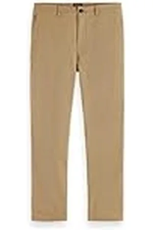 Scotch&Soda Core-Drift-Cotton-Blend Twill Chino Pantalones, Arena 0137, 33W x 32L Hombres