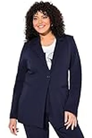 Ulla Popken Blazer, Punto Di Roma, A-Linie, Reverskragen, Stretch, , 50/52 ES para Mujer