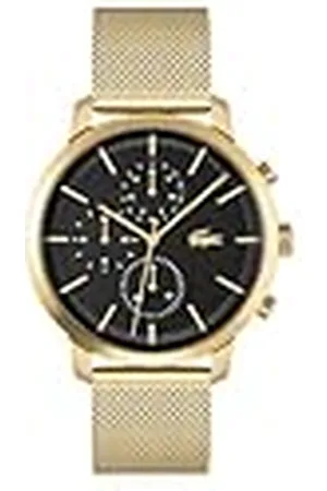 Lacoste Reloj Analógico de Cuarzo Multifunción para Hombre Colección Replay con Correa de Malla de Acero Inoxidable de Color Dorado - 2011195