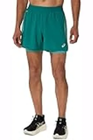 Asics 2011D245-301 Road 2-N-1 5IN Short Shorts Hombre Rainy Lake/Light Teal Tamaño XS