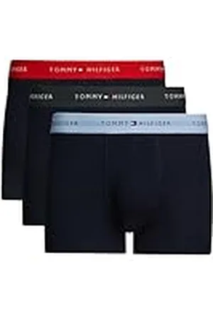 Tommy Hilfiger Calzoncillos bóxer Hombre Pack de 3 Trunks con Logotipo en la Cintura, Multicolor (Swt BLU/Mil Den/Prim Red), XL