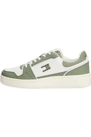 Tommy Hilfiger TJM Retro Basket Em0em01610, Parte Superior Baja Hombre, White (Ecru/Aruba Green), 40 EU