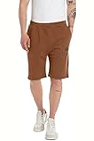 Replay Pantalón corto de jogging para hombre, de algodón, beige , 3XL