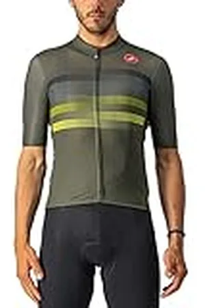 Castelli Endurance Pro Jrs Sudadera, Hombre, Verde Militar/Azul-azufre, XS