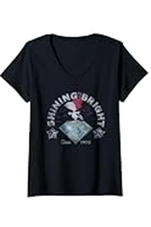 Peanuts Mujer Regalos de Navidad Snoopy Shining Bright 1950 Classic Vintage 90s Camiseta Cuello V