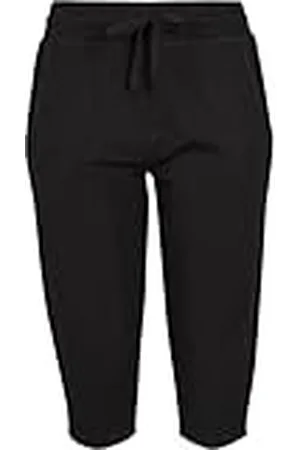 Build Your Brand Ladies Terry ¾ Jogging Pants Pantalones Deportivos, De Las Mujeres, Black, M