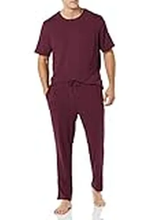 Amazon Pijama con Camiseta y Pantalón Largo de Algodón y Modal Hombre, , L